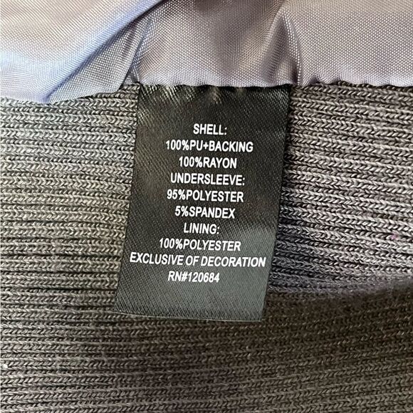 Torrid | Women's Faux Leather Gray Silver Zip Long Sleeve Jacket Coat 4 - Picture 6 of 9